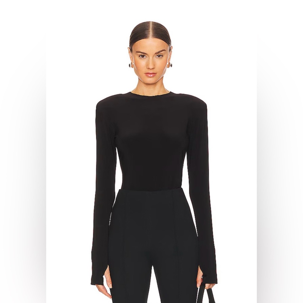 Norma Kamali Shoulder Pad Top in Black - Medium / 38